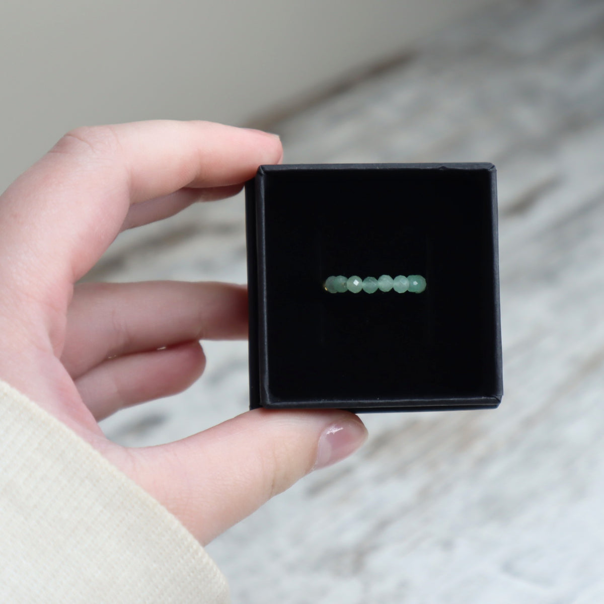 Green Aventurine Beaded Ring | Abundance, Luck &amp; New Beginnings
