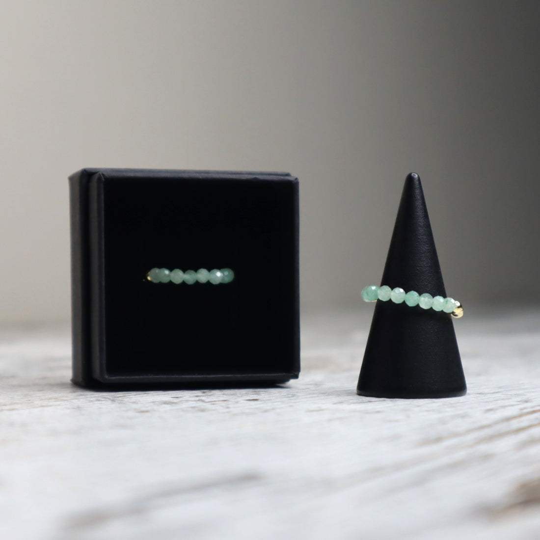 Green Aventurine Beaded Ring | Abundance, Luck &amp; New Beginnings