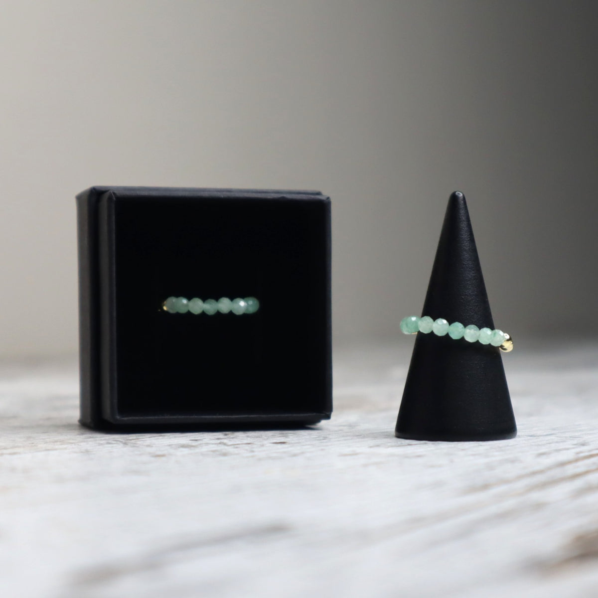Green Aventurine Beaded Ring | Abundance, Luck &amp; New Beginnings