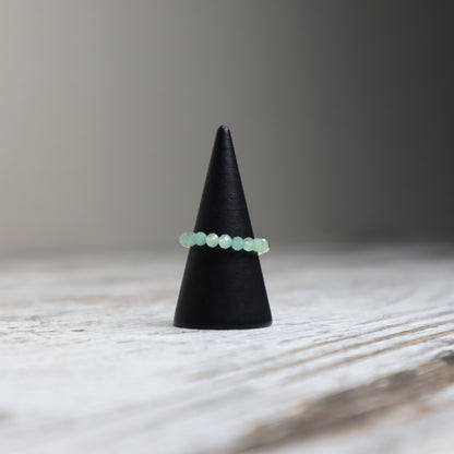 Green Aventurine Beaded Ring | Abundance, Luck &amp; New Beginnings