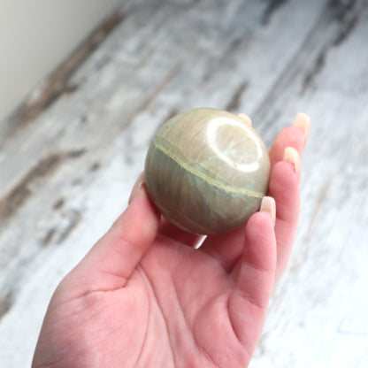 Green Moonstone (Garnierite) Palm Stone | Emotional Balance, Intuition &amp; New Beginnings