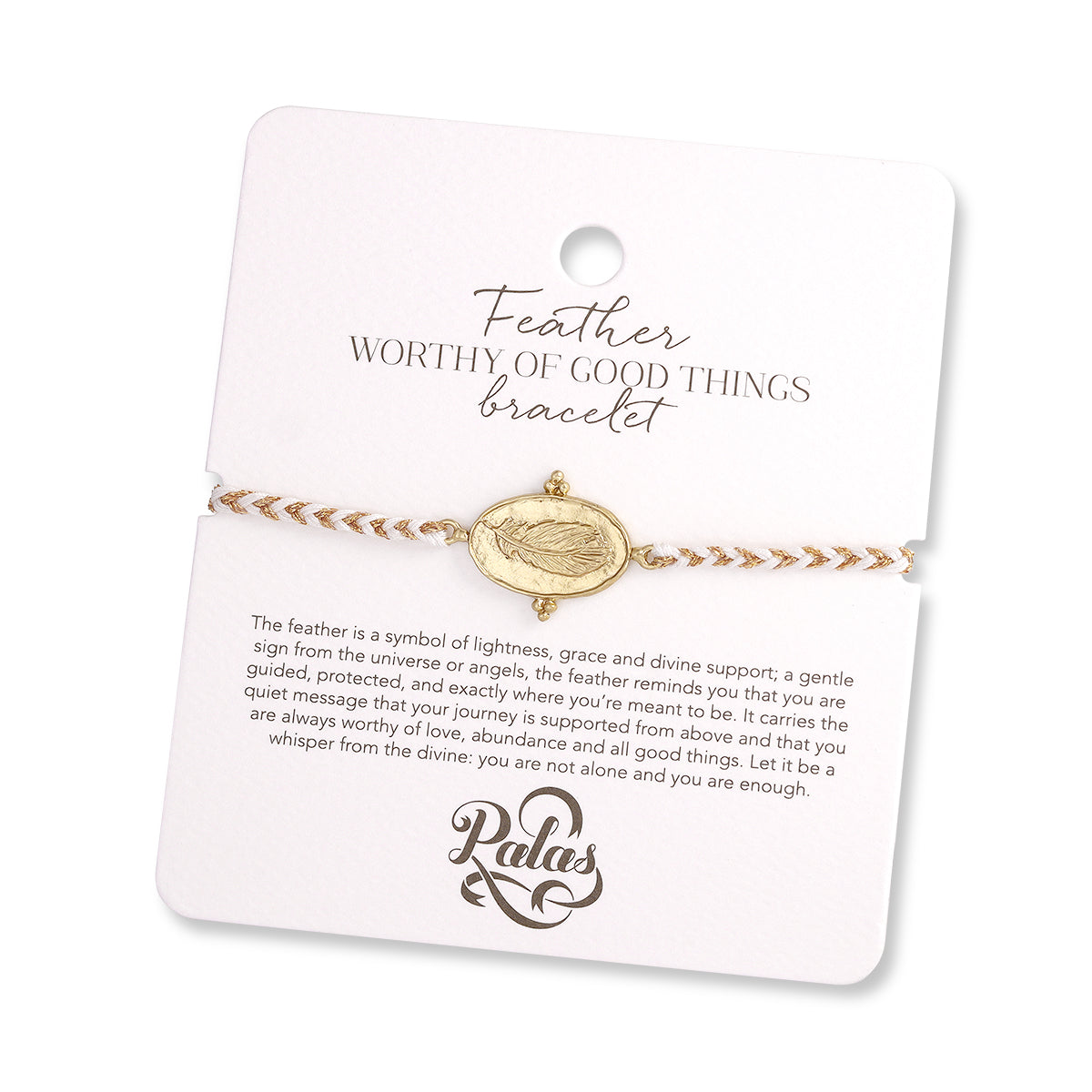 Feather 'Worthy Of Good Things' Bracelet | Self-Love, Worthiness & Joy