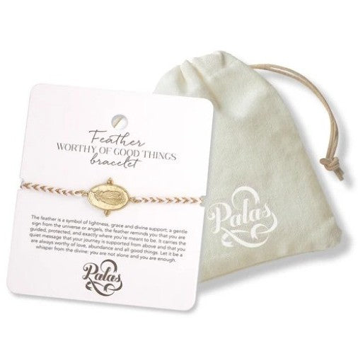 Feather 'Worthy Of Good Things' Bracelet | Self-Love, Worthiness & Joy