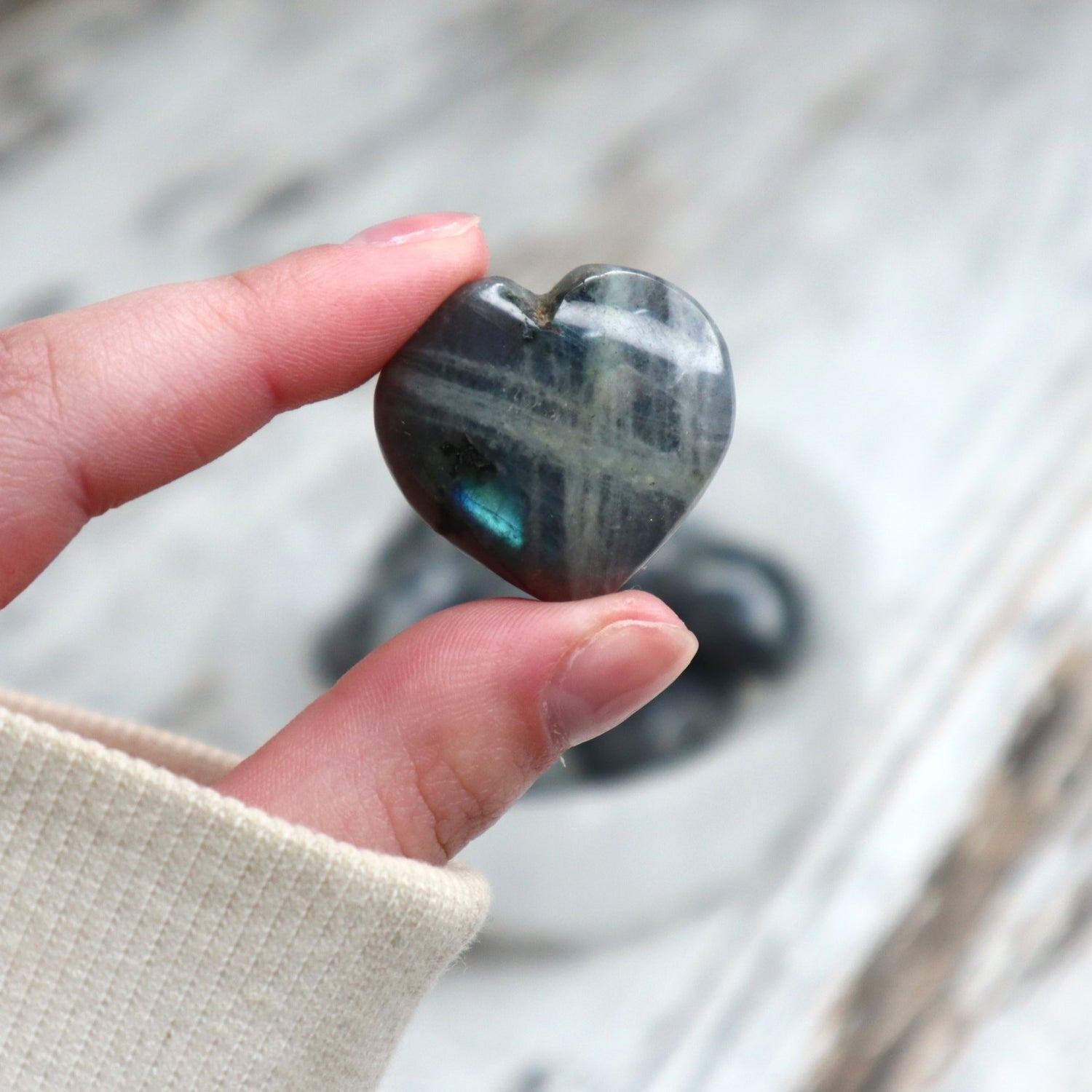 Labradorite Mini Hearts | Transformation, Intuition &amp; Protection