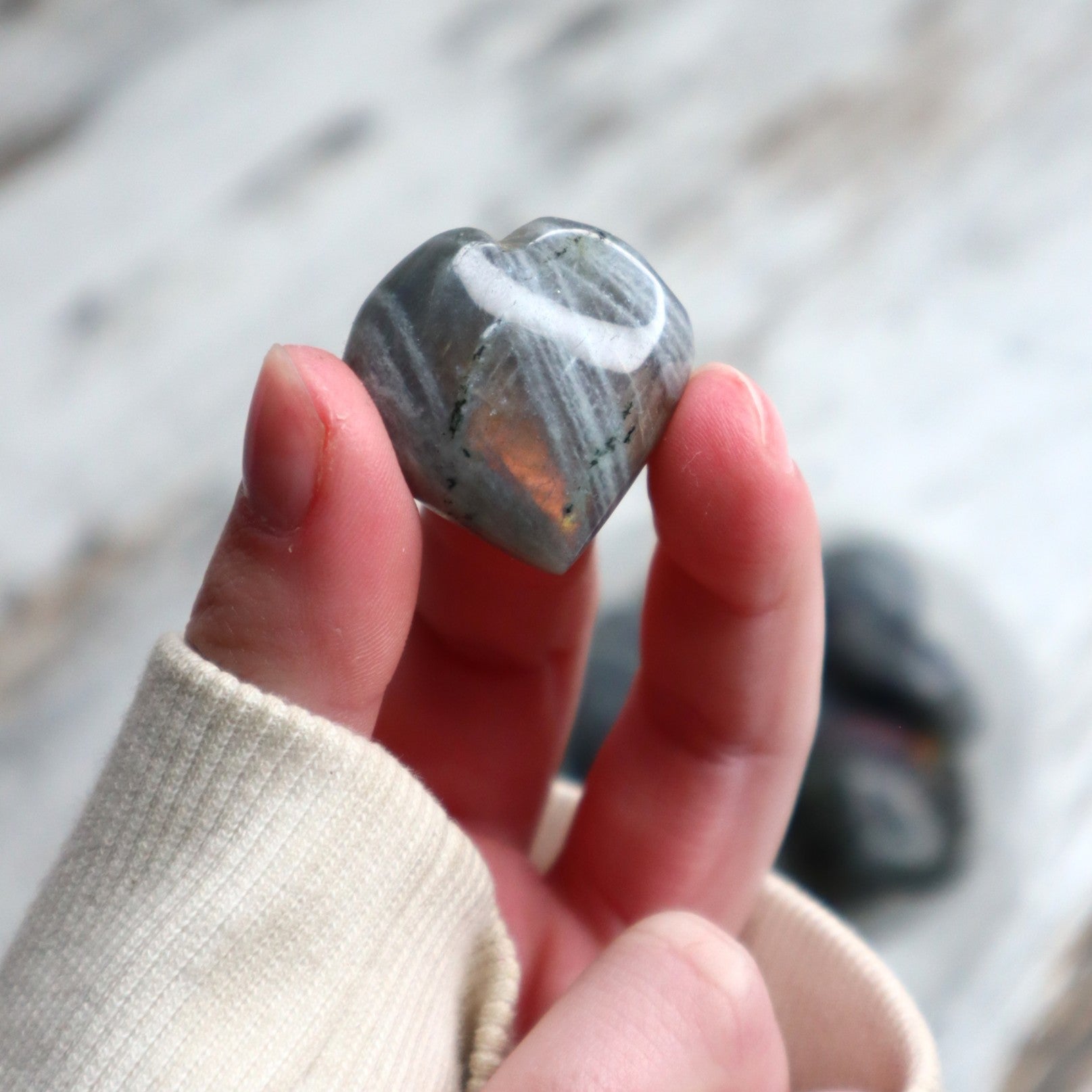Labradorite Mini Hearts | Transformation, Intuition &amp; Protection