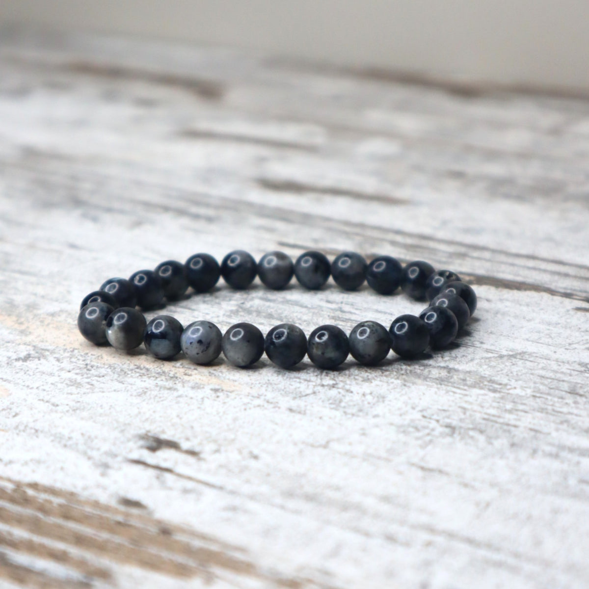 Larvikite Bead Bracelet | 8mm | Protection, Grounding &amp; Inner Clarity