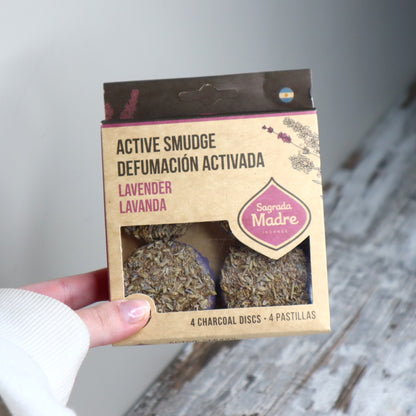 Sagrada Madre Lavender Charcoal Discs | Calm, Harmony &amp; Gentle Cleansing