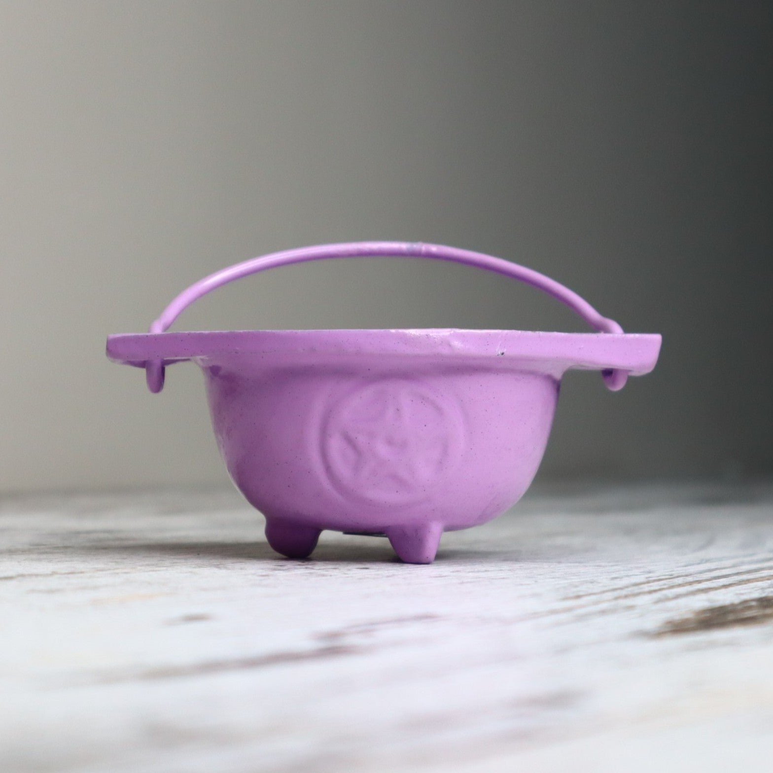 Cast Iron Pentagram Cauldron | Lavender | Rituals, Intention &amp; Altar Magic