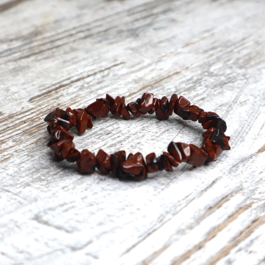 Mahogany Obsidian Chip Bracelet | Strength, Protection &amp; Grounded Stability