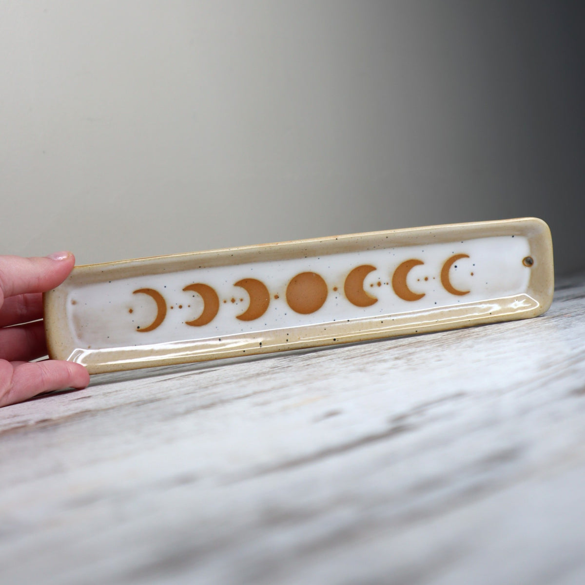 Moon Phase Ceramic Incense Ash Catcher | Lunar Magic, Intuition &amp; Sacred Rituals