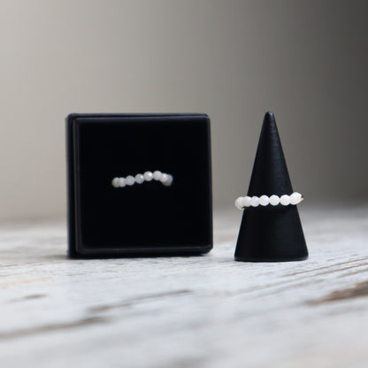 Moonstone Beaded Ring | Intuition, New Beginnings &amp; Inner Guidance
