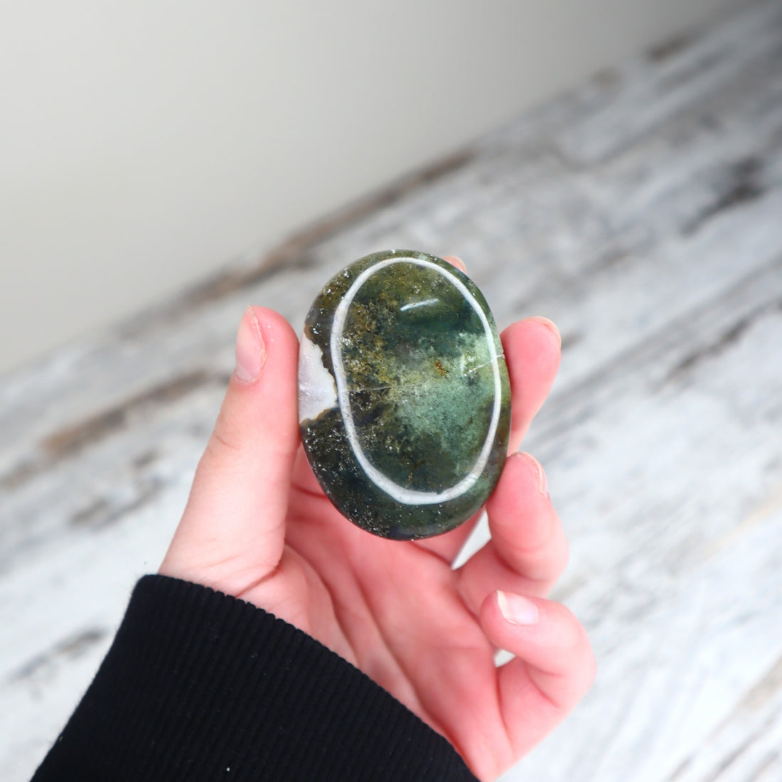 Moss Agate Palm Stone | Growth, Renewal &amp; Grounded Abundance