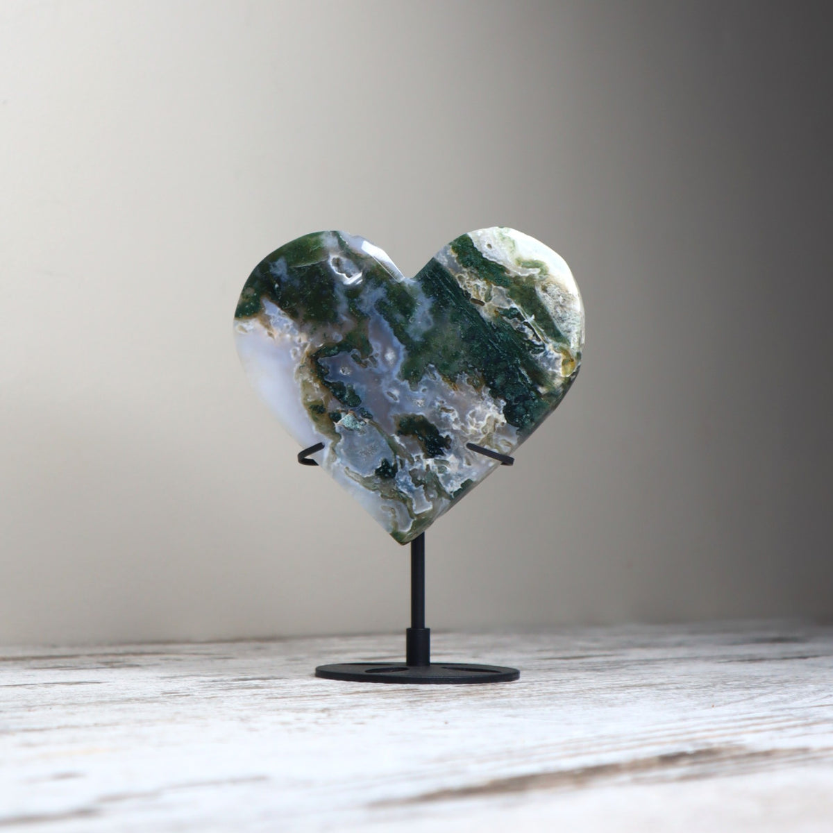 Moss Agate Heart | Growth, Emotional Balance &amp; New Beginnings