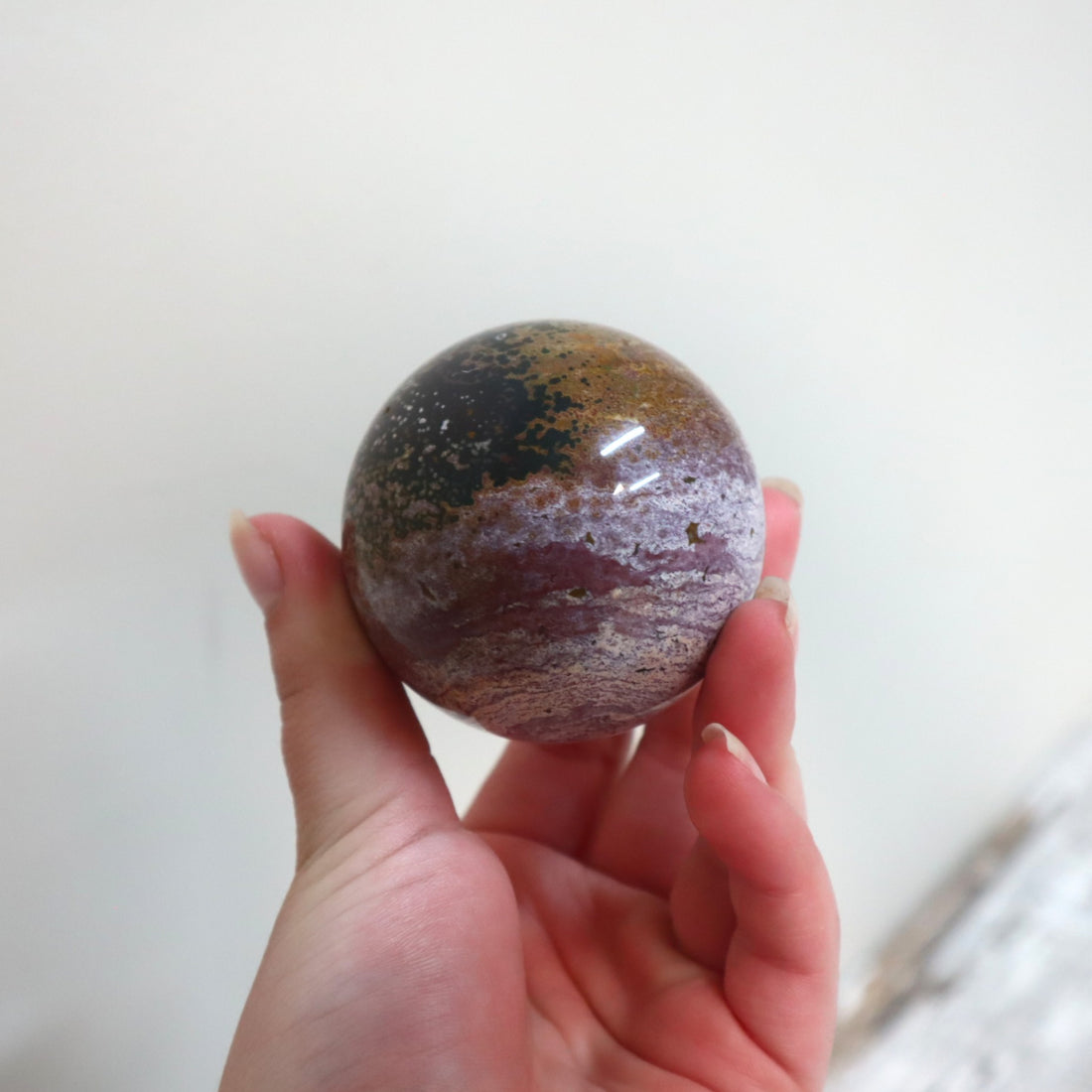 Ocean Jasper Sphere | Joy, Renewal &amp; Emotional Flow