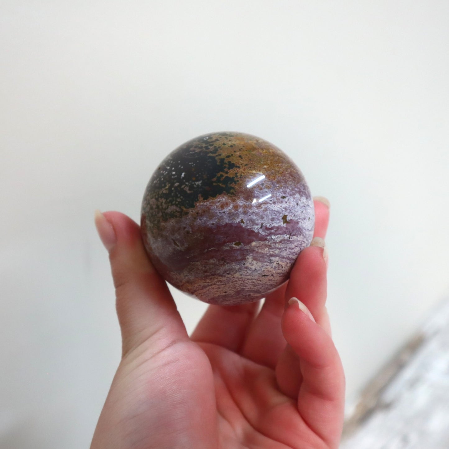 Ocean Jasper Sphere | Joy, Renewal & Emotional Flow