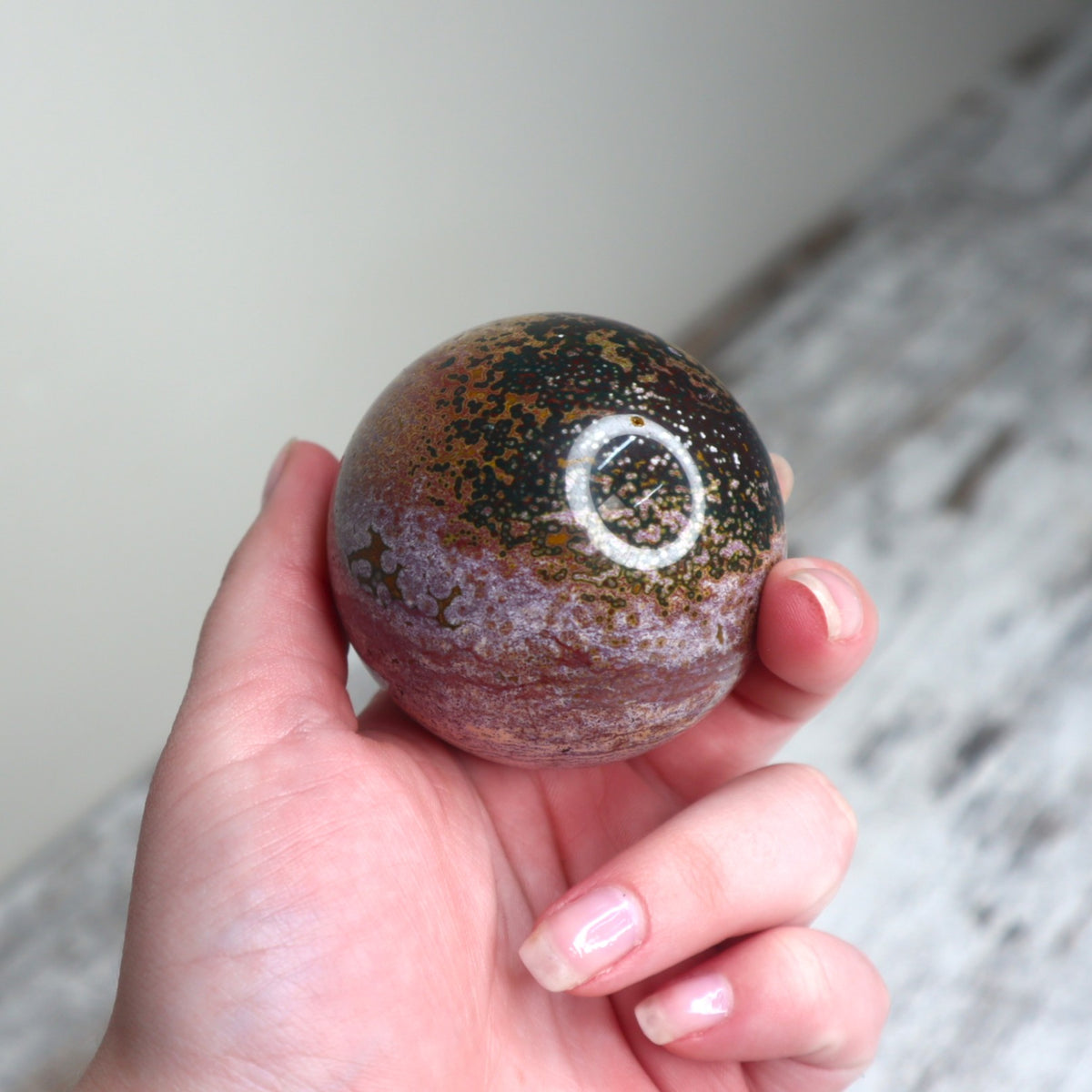 Ocean Jasper Sphere | Joy, Renewal &amp; Emotional Flow