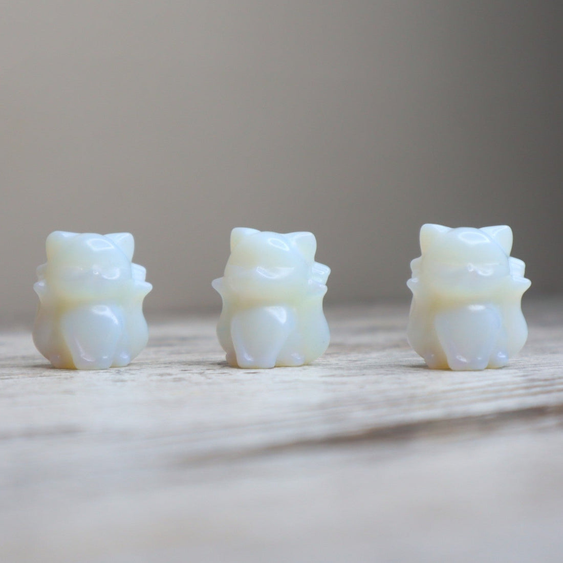 Opalite Nine-Tailed Fox Mini Carving | Intuition, Magic &amp; New Possibilities