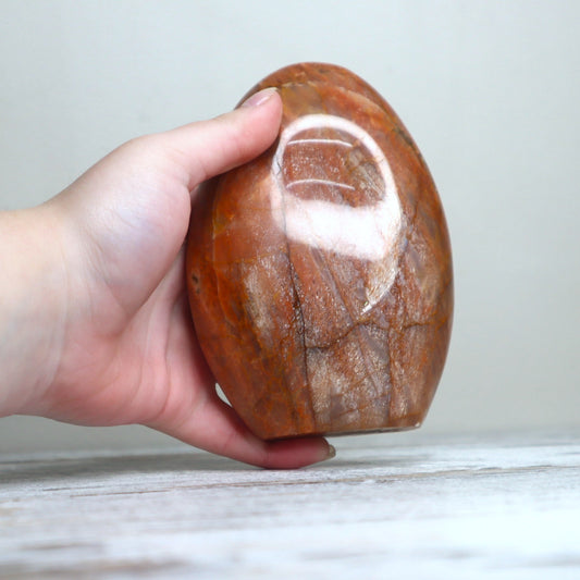 Peach Moonstone Freeform | Divine Feminine Energy, Emotional Balance & New Beginnings