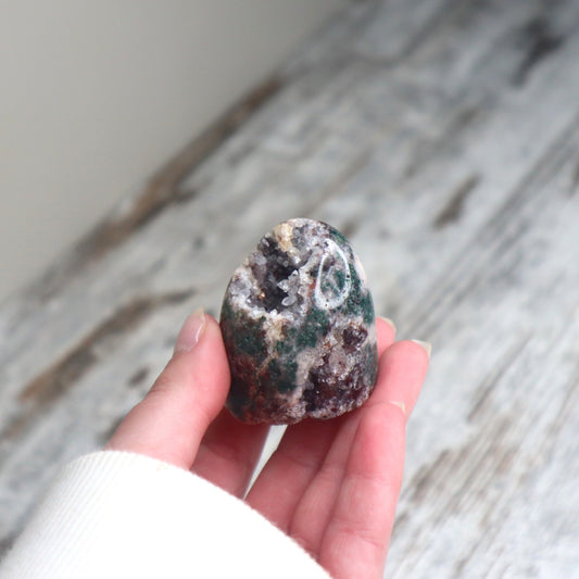 Pink Amethyst & Moss Agate Mini Freeform | Growth, Grounding & Heart Healing