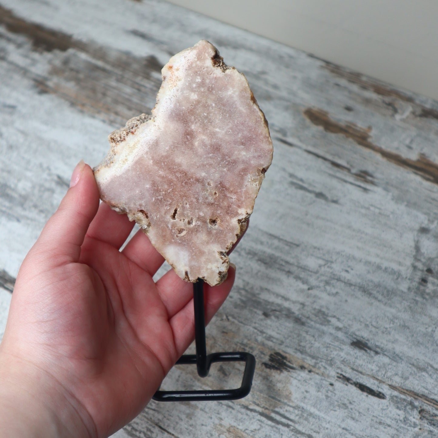 Pink Amethyst Freeform on Stand  | Heart Healing & Emotional Balance