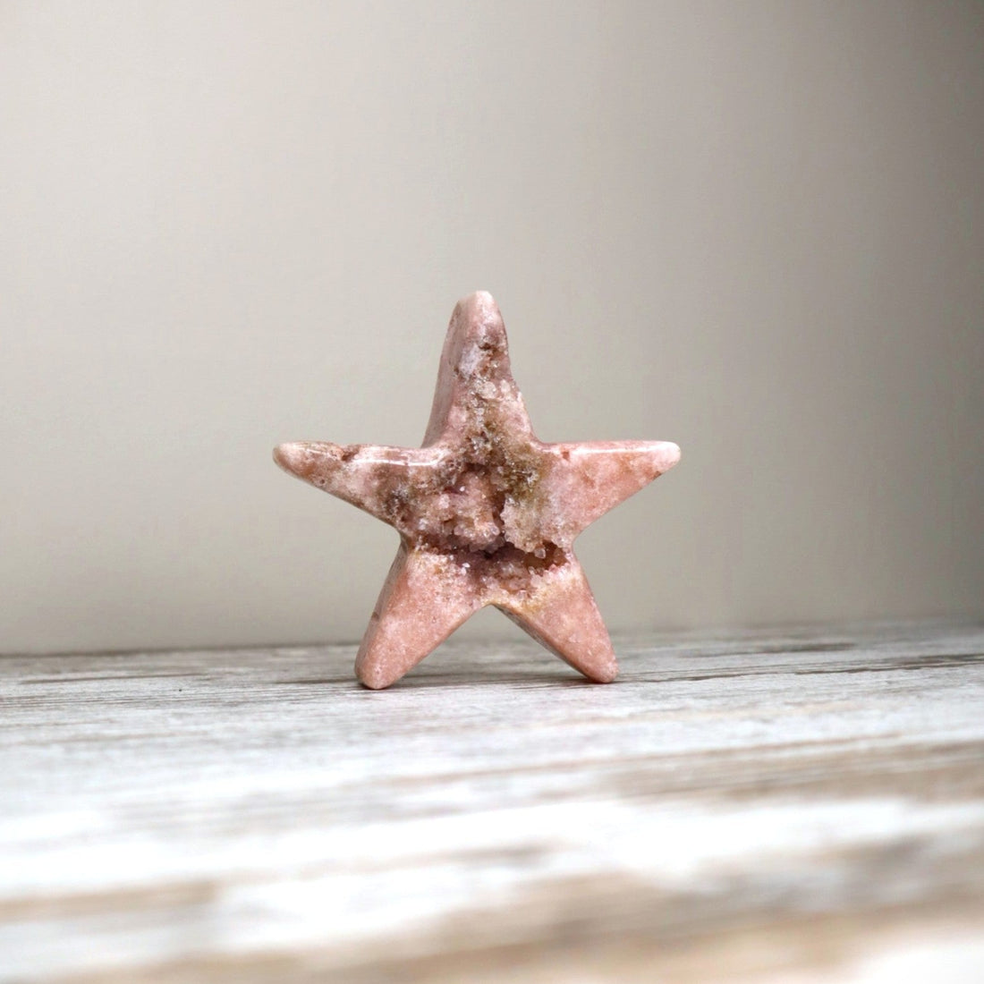Pink Amethyst Druzy Star Carving | Heart Healing, Intuition &amp; Inner Light