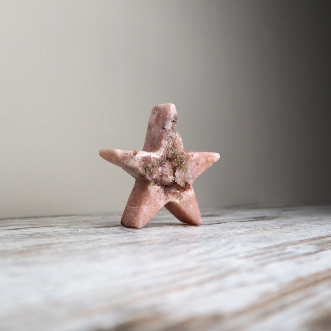 Pink Amethyst Druzy Star Carving | Heart Healing, Intuition &amp; Inner Light