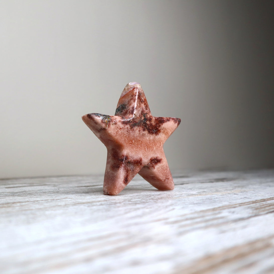 Pink Amethyst Star Carving | Grounding, Strength &amp; Emotional Balance
