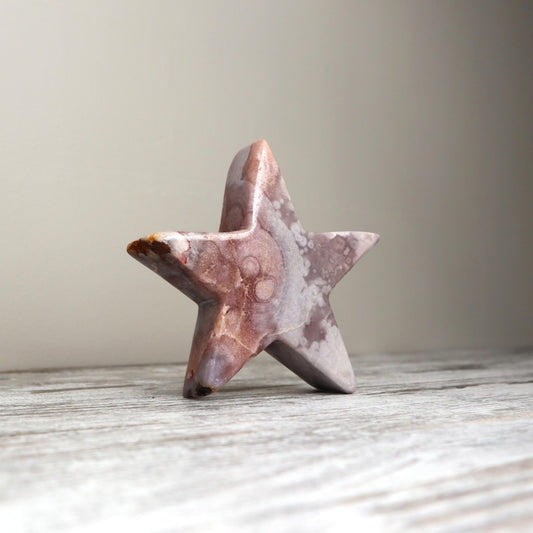 Pink Amethyst Star Carving | Emotional Flow, Calm & Gentle Release