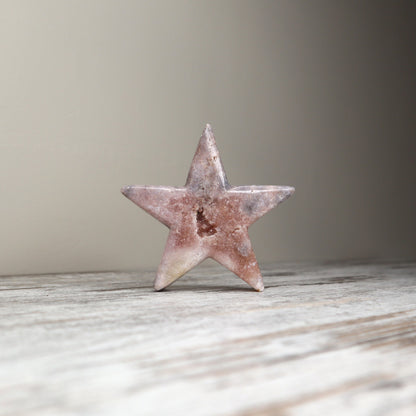 Pink Amethyst Star Carving | Calm, Emotional Balance & Gentle Renewal