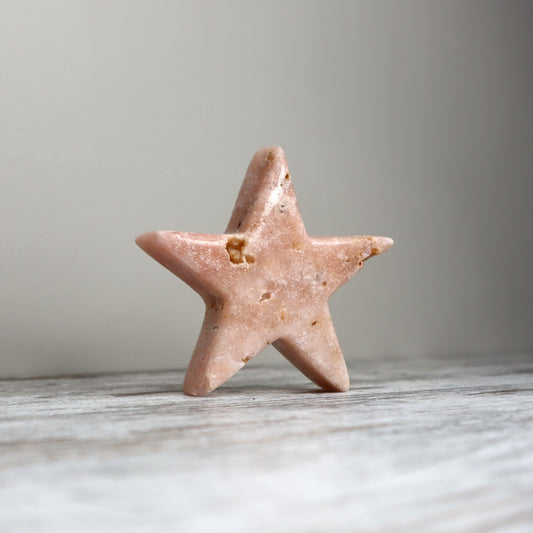 Pink Amethyst Star Carving | Calm, Balance & Gentle Restoration