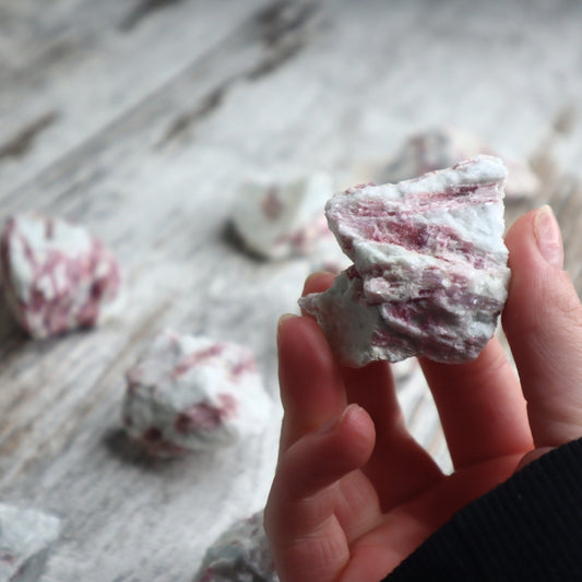 Pink Tourmaline Raw in Matrix | Love, Emotional Healing & Heart Support