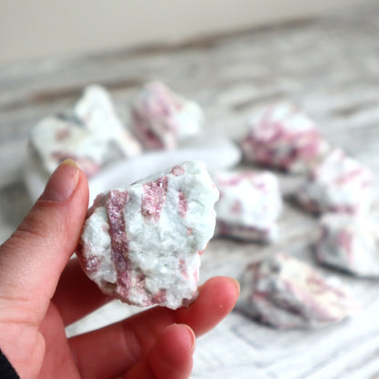 Pink Tourmaline Raw in Matrix | Love, Emotional Healing & Heart Support