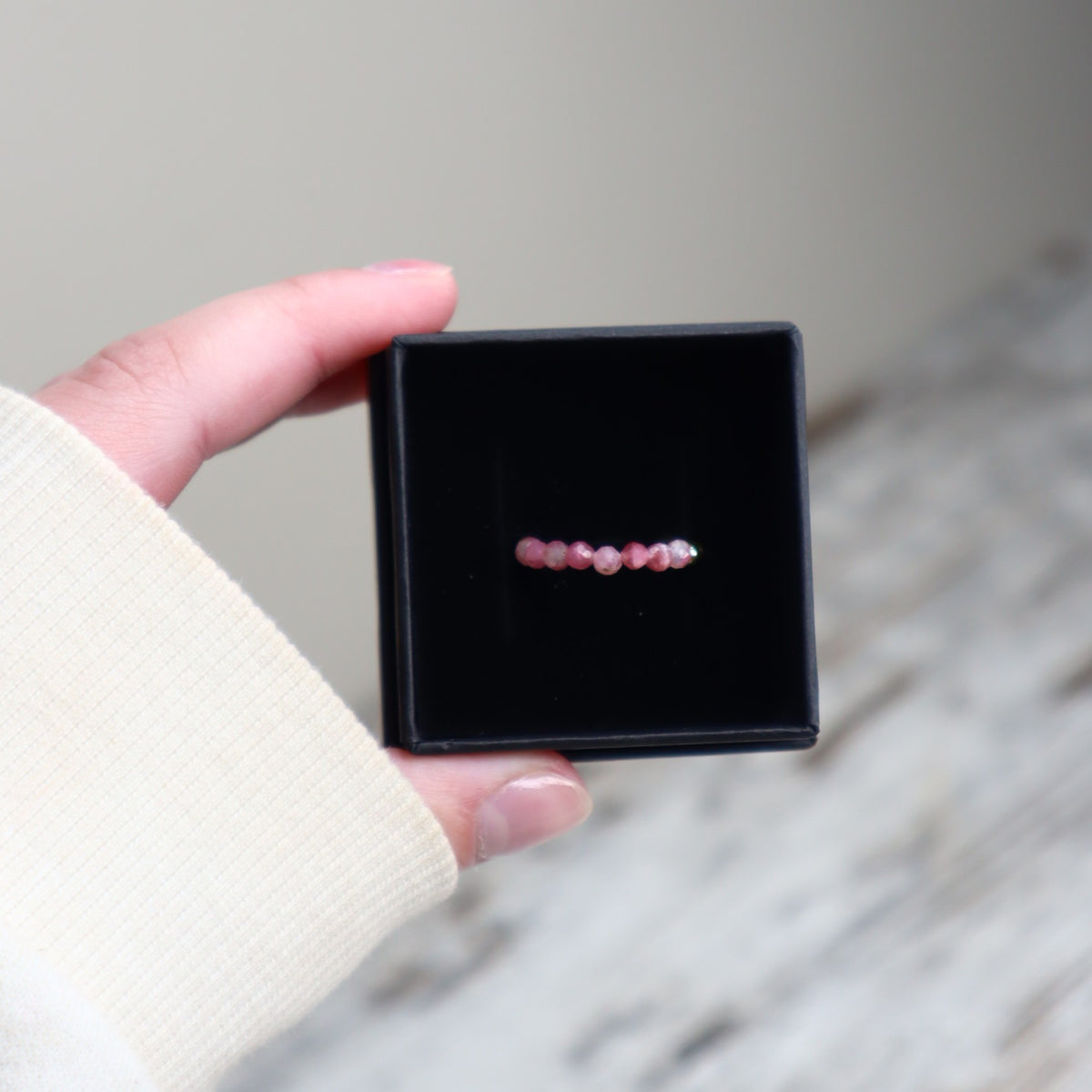 Pink Tourmaline Beaded Ring | Love, Emotional Healing &amp; Self-Worth