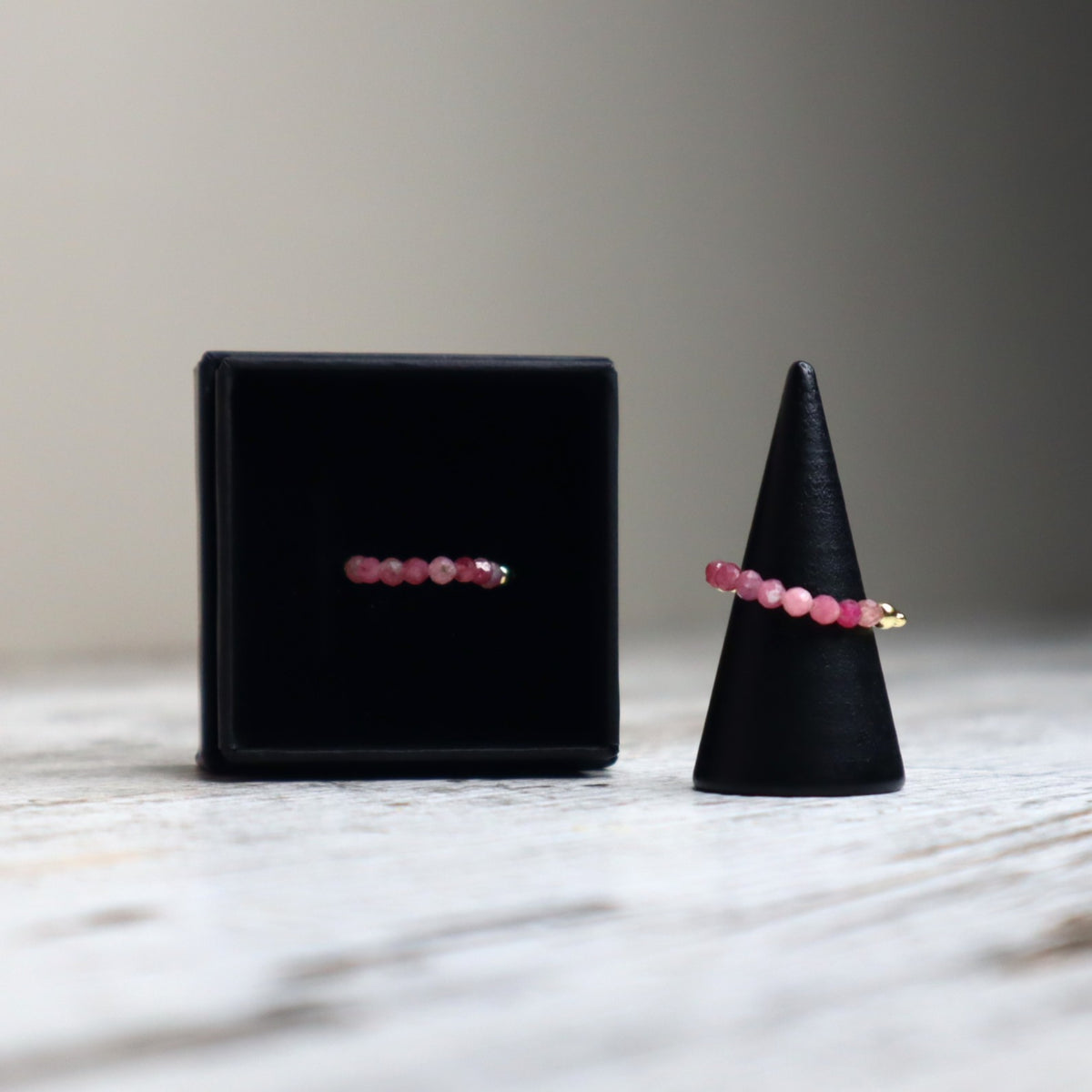 Pink Tourmaline Beaded Ring | Love, Emotional Healing &amp; Self-Worth