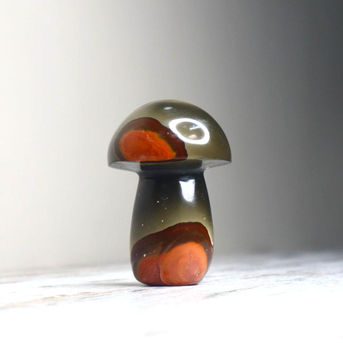 Polychrome Jasper Mushroom Carving | Grounding, Stability &amp; Earth Connection