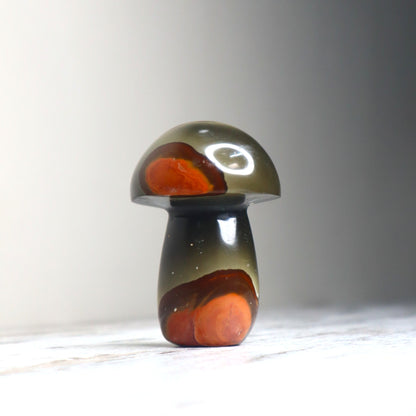 Polychrome Jasper Mushroom Carving | Grounding, Stability & Earth Connection