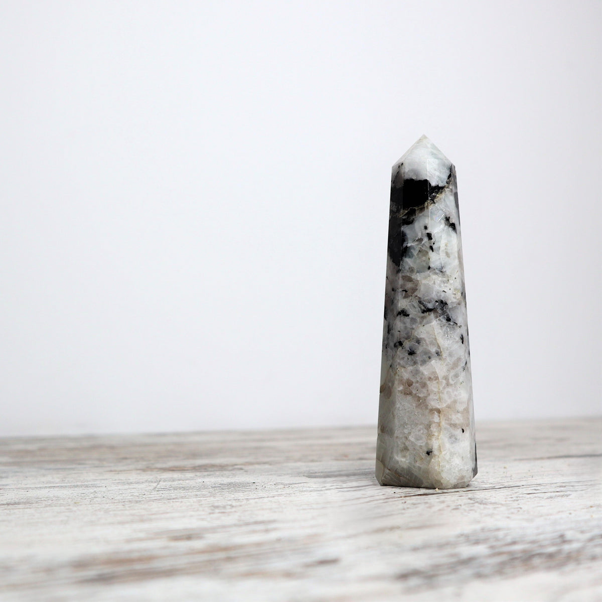 Rainbow Moonstone Mini Point | Intuitively Chosen | Intuition, Balance &amp; New Beginnings