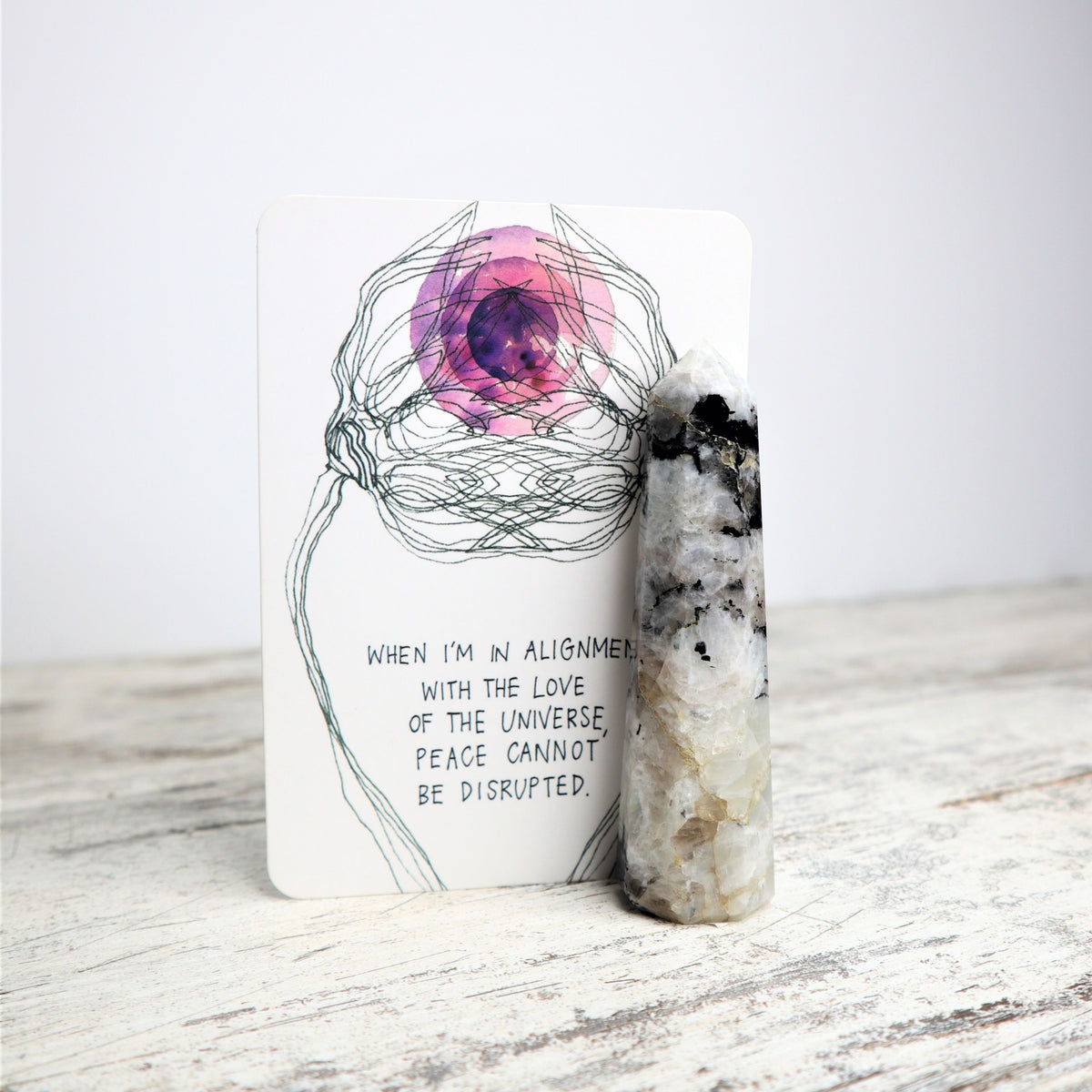 Rainbow Moonstone Mini Point | Intuitively Chosen | Intuition, Balance &amp; New Beginnings