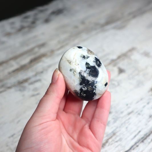 Rainbow Moonstone Palm Stone | Intuition, Emotional Balance & New Beginnings