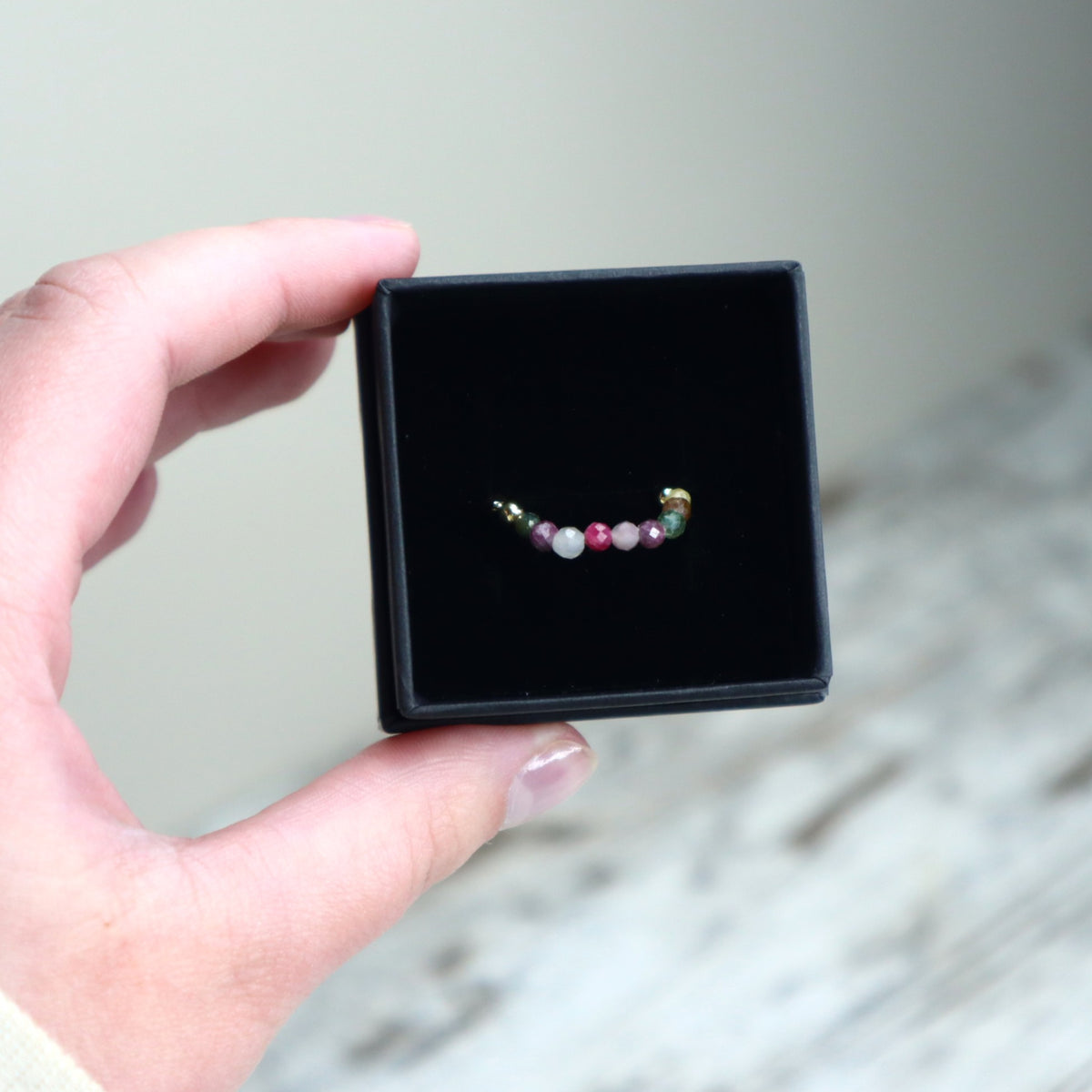 Rainbow Tourmaline Beaded Ring | Balance, Love &amp; Protection