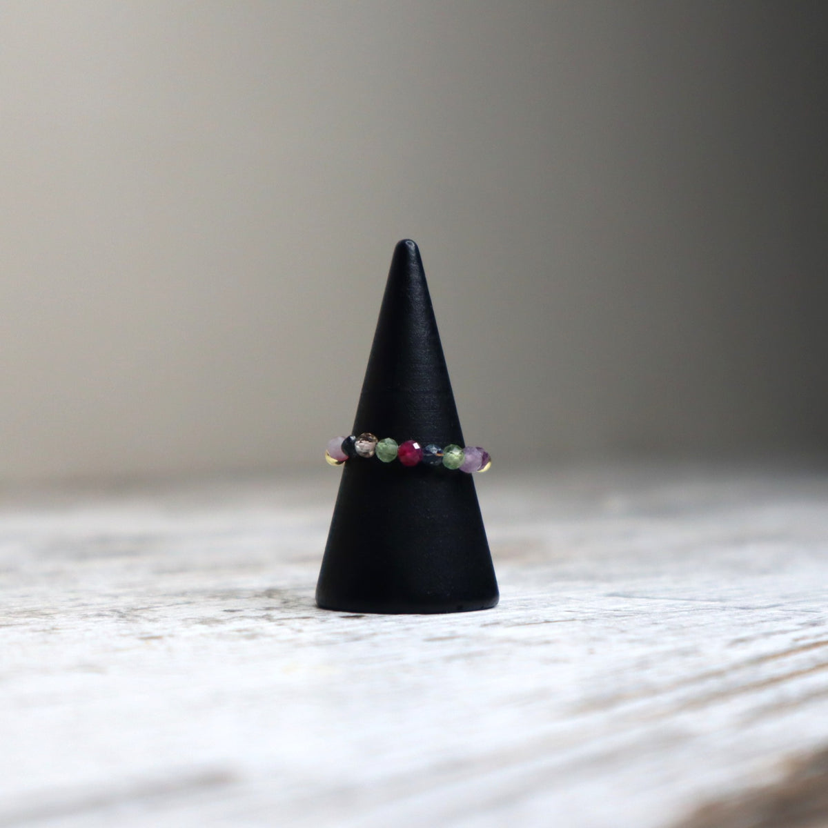Rainbow Tourmaline Beaded Ring | Balance, Love &amp; Protection