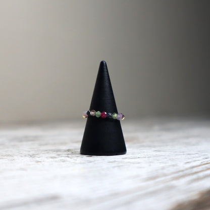 Rainbow Tourmaline Beaded Ring | Balance, Love &amp; Protection