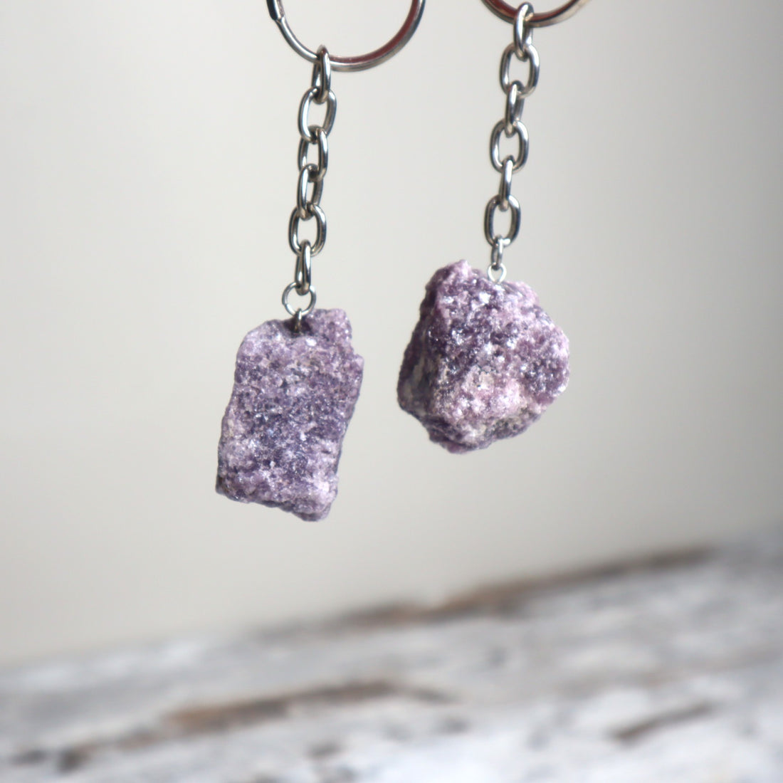 Lepidolite Raw Keychain | Calm, Emotional Balance &amp; Peace