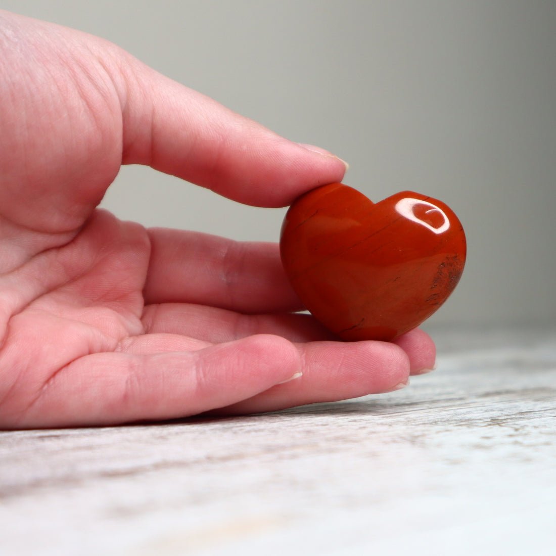 Red Jasper Mini Heart | Strength, Courage &amp; Grounding