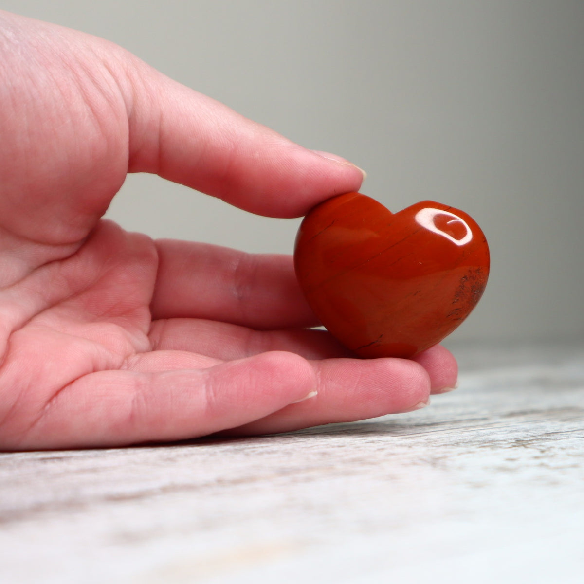 Red Jasper Mini Heart | Strength, Courage &amp; Grounding