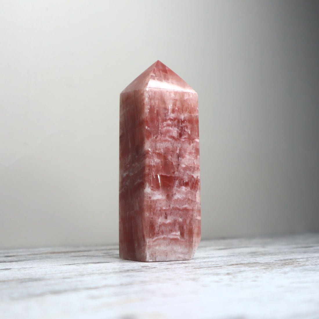 Rose Calcite Tower | Emotional Healing, Calm &amp; Heart Support