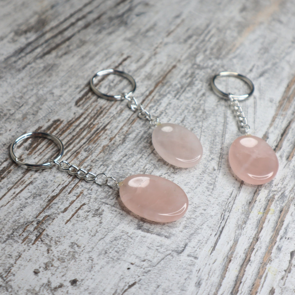 Rose Quartz Worry Stone Keychain | Self-Love, Calm &amp; Heart Healing