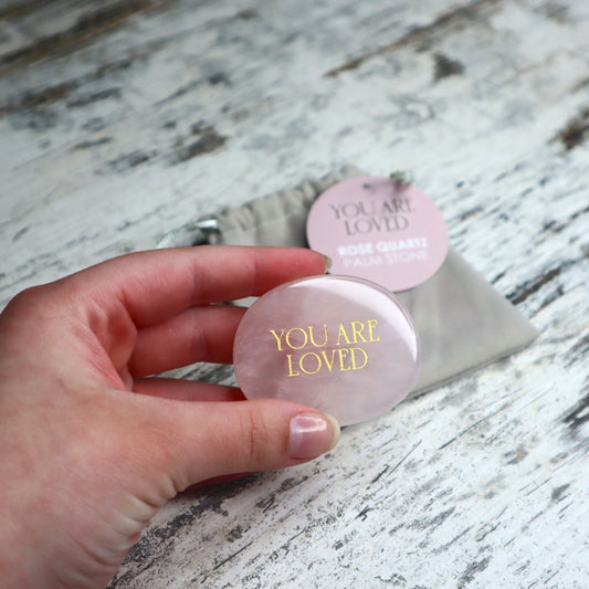 Rose Quartz Palm Stone | You Are Loved | Heart Healing & Self Love