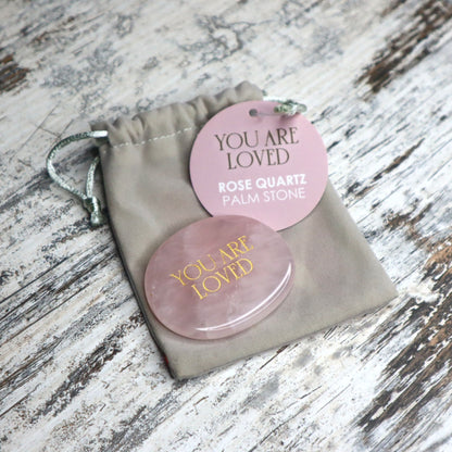 Rose Quartz Palm Stone | You Are Loved | Heart Healing & Self Love