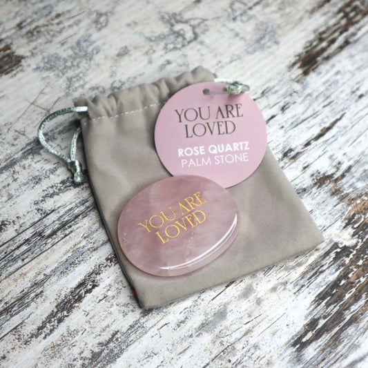 Rose Quartz Palm Stone | You Are Loved | Heart Healing & Self Love
